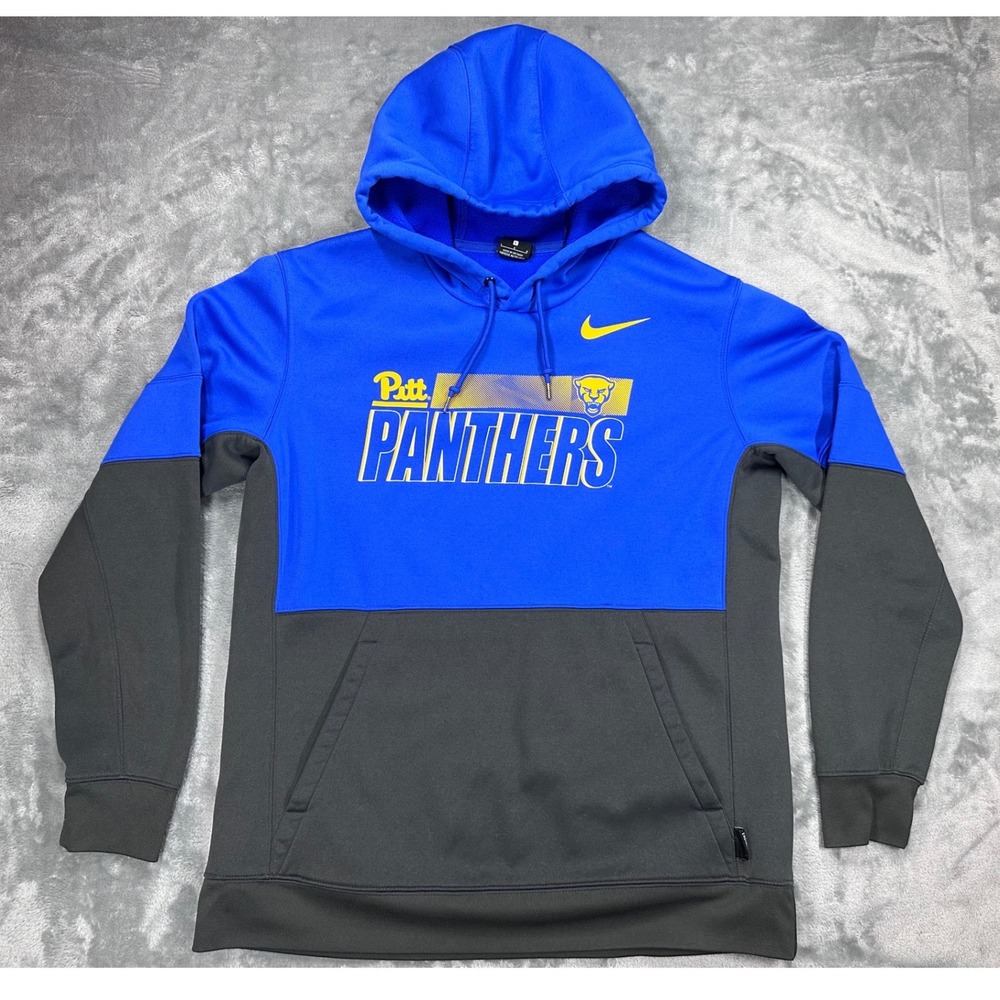 Nike Pitt Panthers On-Field Dri-FIT Hoodie Blue Charcoal Mens Large Sideline